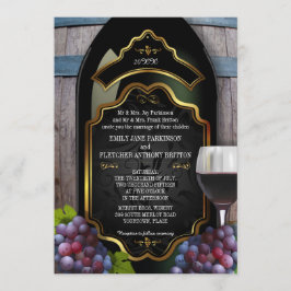 Rustikale Weinberg-Weinkellerei-Hochzeit Einladung