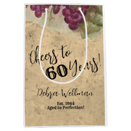 Rustikale Weinberge Aquarell bis 60 Jahre Mittlere Geschenktüte