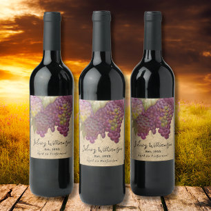 Rustikale Weinberge Meilenstein Geburtstag Vintag Weinetikett