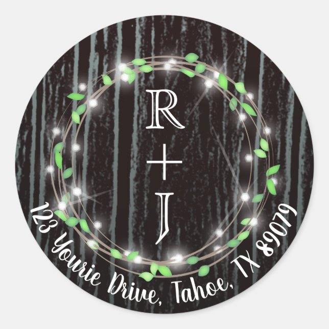 Rustikale Weinberge und Lichter Runder Aufkleber (Vorderseite)