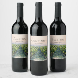 Rustikale Weinberge Zielort Italien Hochzeit Weinetikett