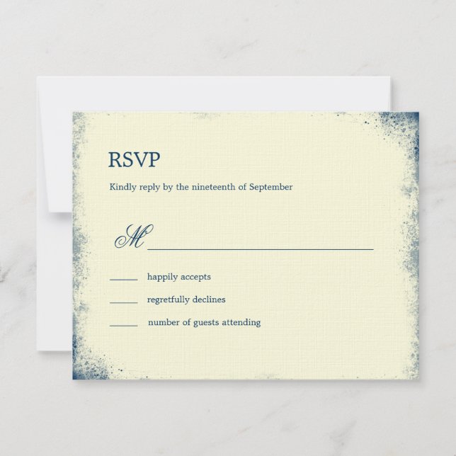 Rustikale Weinhofskarte RSVP Card - Marine (Vorderseite)
