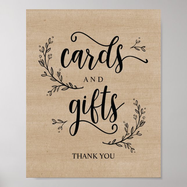 Rustikale Weinkeller Hochzeitskarten und Geschenke Poster (Vorne)