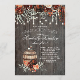 Rustikale Weinkellerei Blumenleuchter Graduation P Einladung