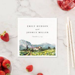 Rustikale Weinkellerei Hochzeit Serviette