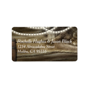 Rustikale Weinkellerei mit mittlerem Hochzeitslabe Adressaufkleber