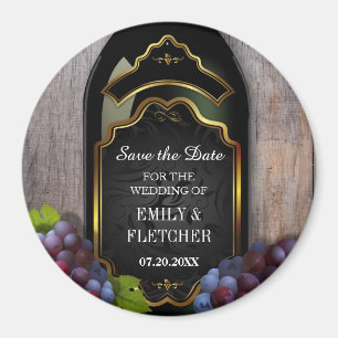 Rustikale Weinkellerei Save the Date Hochzeit Magnet