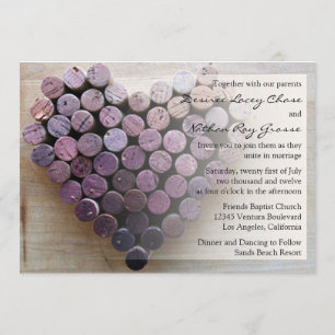 Rustikale Weinkork Hochzeitsreise Einladung