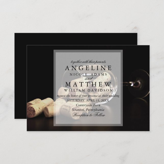 Rustikale Weinkultur Weinberg Einladung (Vorne/Hinten)