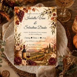 Rustikale Weinlese-Herbst-Hochzeit Eleganz Einladung