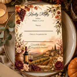 Rustikale Weinlese-Herbst-Hochzeit Eleganz RSVP Karte