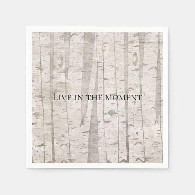 Rustikale weiße Birkenbäume Serviette (Vorderseite)