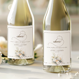 Rustikale weiße Blüten jubeln Hochzeit Weinetikett