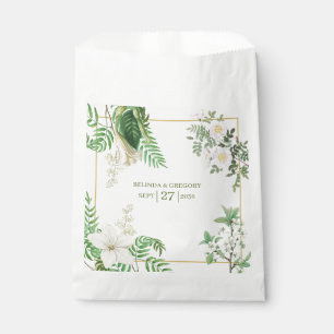 Rustikale, weiße, grüne Aquarellfarben-Goldhochzei Geschenktütchen