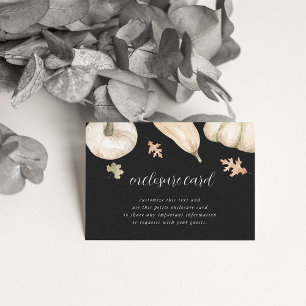 Rustikale weiße Pumpkins Fall Baby-Dusche Begleitkarte