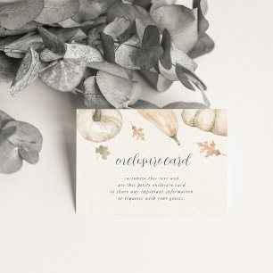 Rustikale weiße Pumpkins Fall Baby-Dusche Begleitkarte