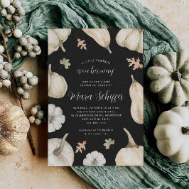 Rustikale weiße Pumpkins Fall Baby-Dusche Einladung