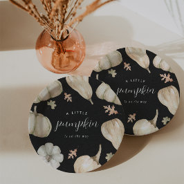 Rustikale weiße Pumpkins Fall Baby-Dusche Pappteller