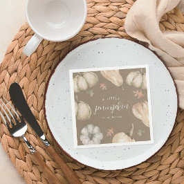 Rustikale weiße Pumpkins Fall Baby-Dusche Serviette