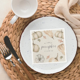 Rustikale weiße Pumpkins Fall Baby-Dusche Serviette