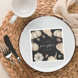 Rustikale weiße Pumpkins Fall Baby-Dusche Serviette