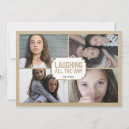 Rustikale weiße Rahmen-Feiertags-Foto-Karte Feiertagskarte