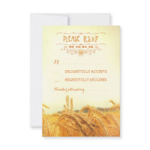 Rustikale Weizenfeld Hochzeit RSVP Karten