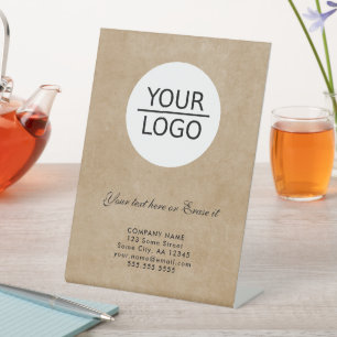 Rustikale Werbeaktion für benutzerdefinierte Textf Sockelschild