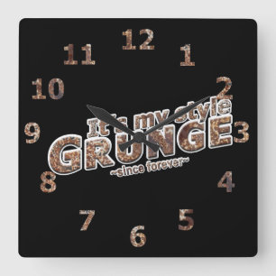Rustikale Werkstatt It's My Style GRUNGE Rostige B Quadratische Wanduhr