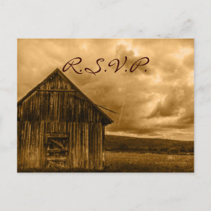 rustikale Western Bauernhof alte Scheune Hochzeit Einladungspostkarte