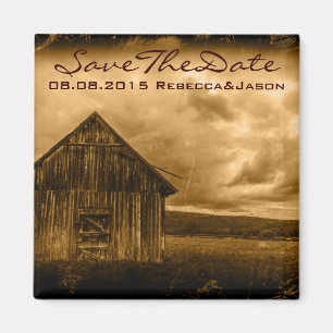rustikale Western Bauernhof alte Scheune Hochzeit Magnet