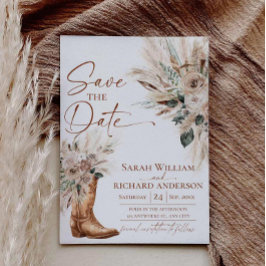 Rustikale Western-Boho-Cowgirl-Stiefel Termin vorm Save The Date