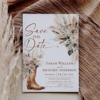 Rustikale Western-Boho-Cowgirl-Stiefel Termin vorm Save The Date