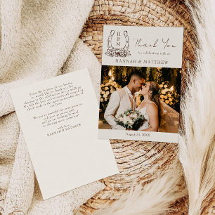 Rustikale Western-Boho-Hufeisen-Hochzeit Dankeskarte