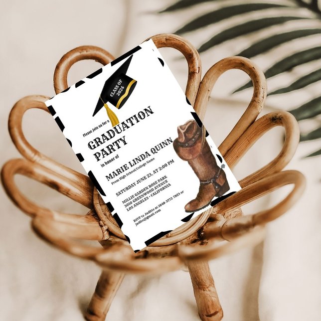 Rustikale Western Cowboy Graduierungsparty Einladung (Von Creator hochgeladen)