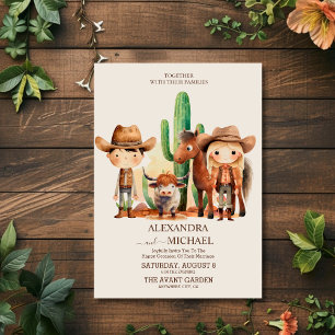 Rustikale Western-Cowboy-Hochzeit Einladung