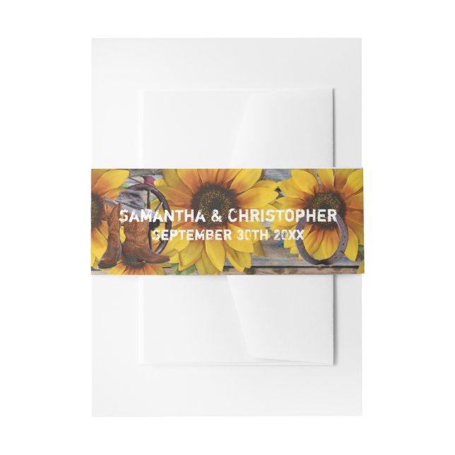 Rustikale Western Cowboy Land Blumenhochzeit Einladungsbanderole (Vorderseite Beispiel)