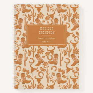 Rustikale Western-Cowboy-Stiefel-Rezept Notizbuch