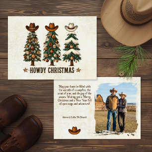 Rustikale Western-Cowboy-Weihnachtsfoto Feiertagskarte