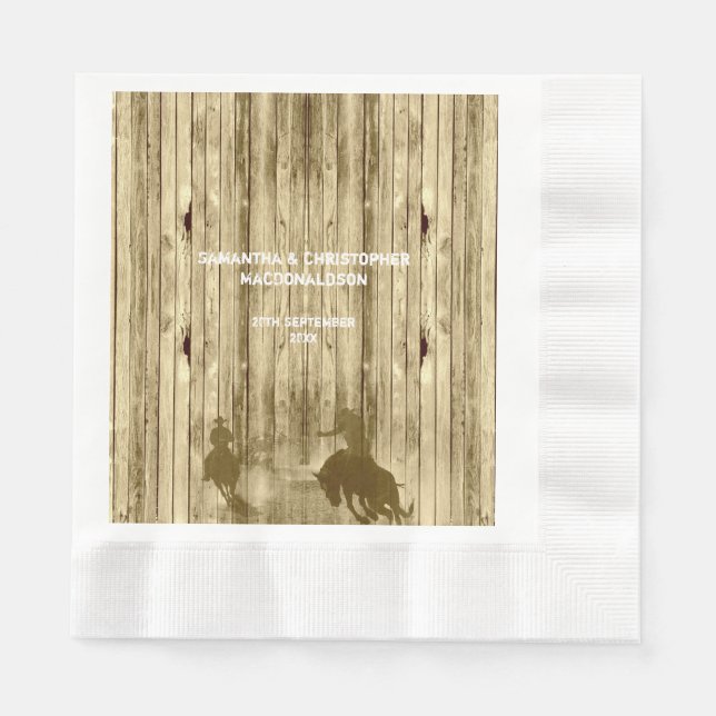 Rustikale Western Cowboy-Wildwest-Themenhochzeit Serviette (Vorderseite)