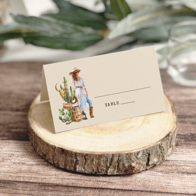 Rustikale Western Cowgirl Wedding Platzkarte (Von Creator hochgeladen)