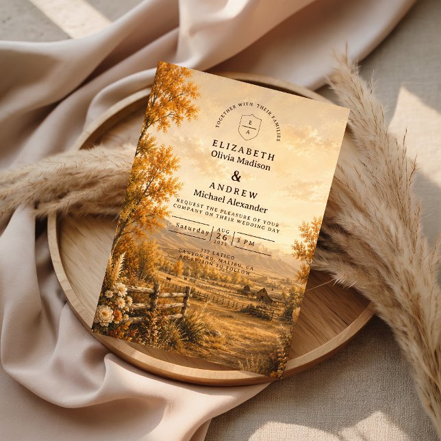Rustikale Western-Hochzeit im Herbst Einladung (Von Creator hochgeladen)