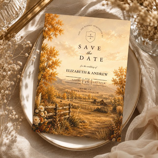 Rustikale Western-Hochzeit im Herbst Save The Date (Von Creator hochgeladen)