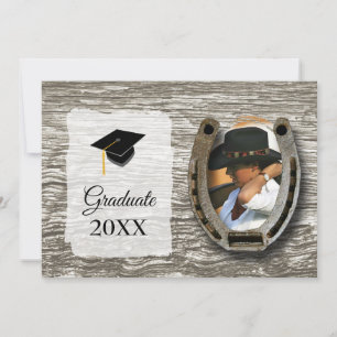 Rustikale Western-Hochzeit mit Foto-Abschluss Einladung