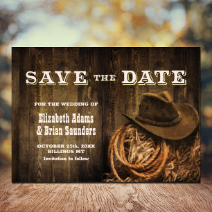 Rustikale Western-Hochzeit Save The Date