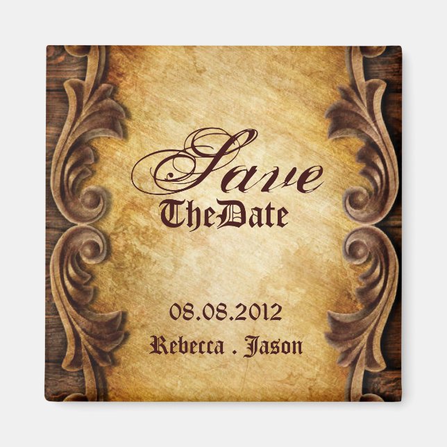rustikale Western Hochzeit Save the Date Magnet (Vorne)