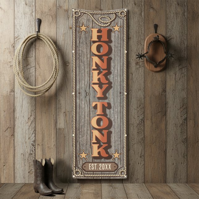 Rustikale Western HONKY TONK Vert ID1318 Banner (Von Creator hochgeladen)