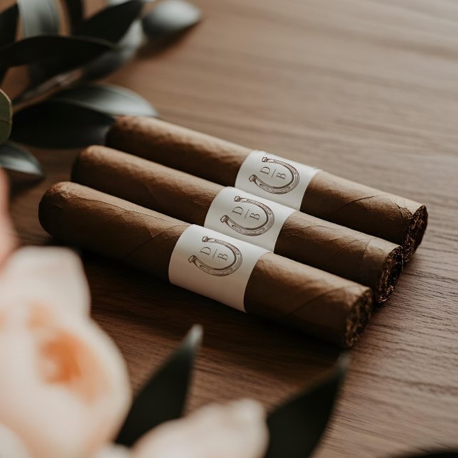 Rustikale Western-Hufeisen-Monogramm-Zigarrenbände (Rustic Western Horseshoe Monogram Cigar Bands)