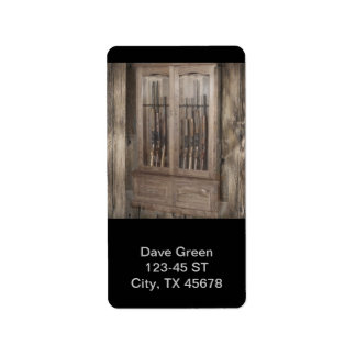 Rustikale Western Land Feuerwaffenwaffe Handfeuerw Adressaufkleber