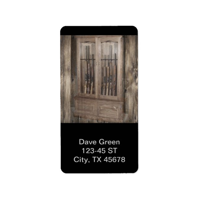 Rustikale Western Land Feuerwaffenwaffe Handfeuerw Adressaufkleber (Vorne)